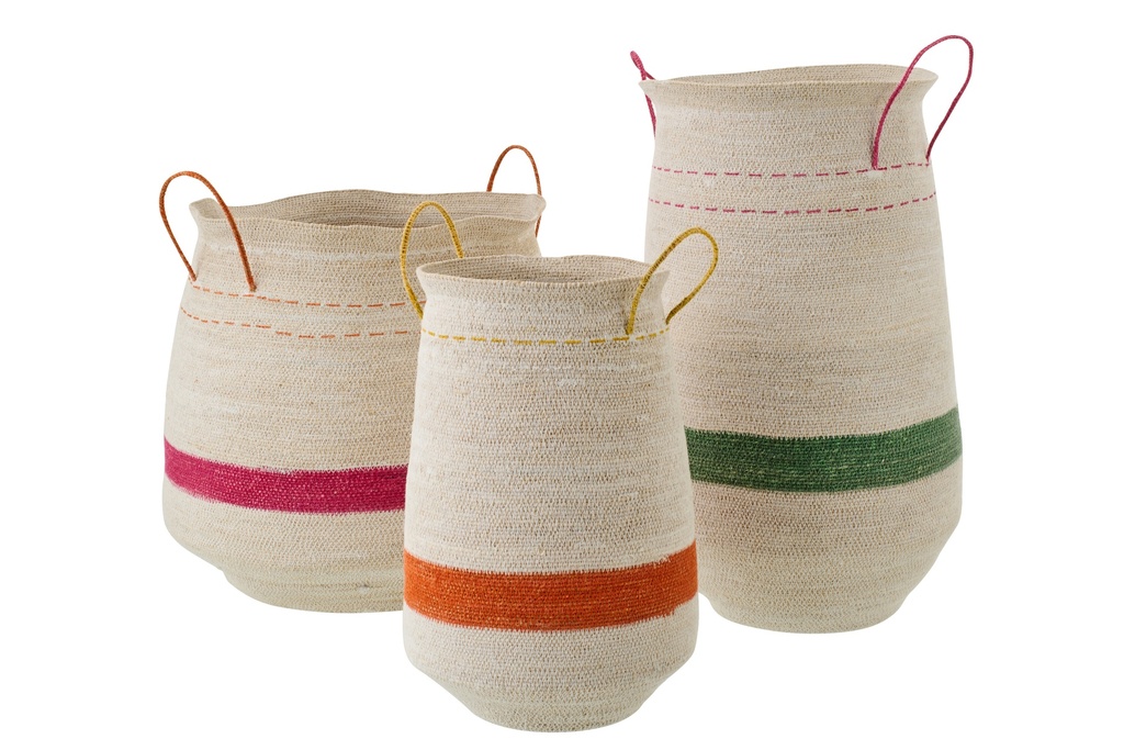 Set Of 3 Basket With Handle