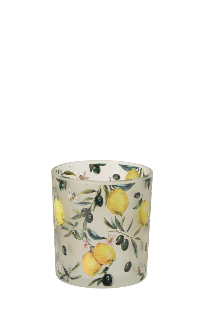 Tealight Holder Lemons Glass Yellow/Transparent