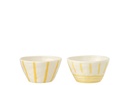 Bowl Striped Dolomite White/Light Yellow
