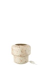 Table Lamp Mosaic Glass Beige/White