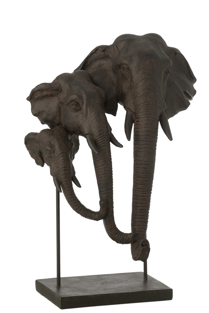 Elephant On Base Family Polyresin