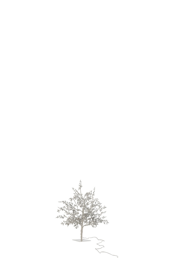 [6636] TREE LEAVES GLITTER+LED METAL SILVER SMALL