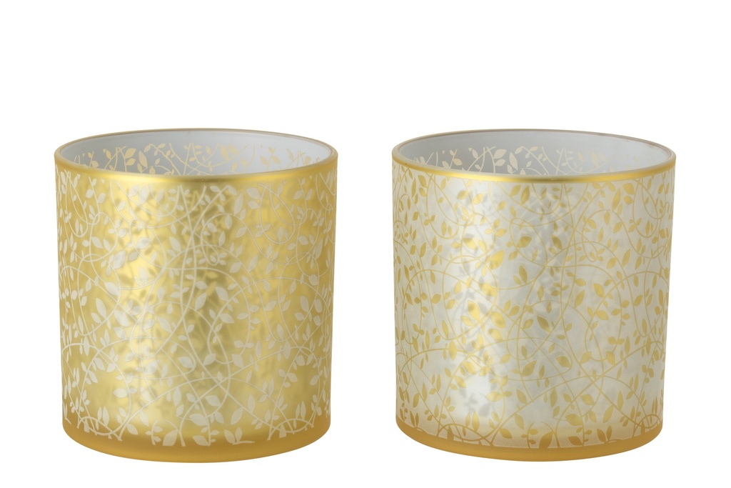Hurricane Leafs Glass Gold Colored/White