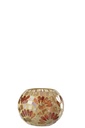 Candle Holder Glass Off-White/Warm Yellow
