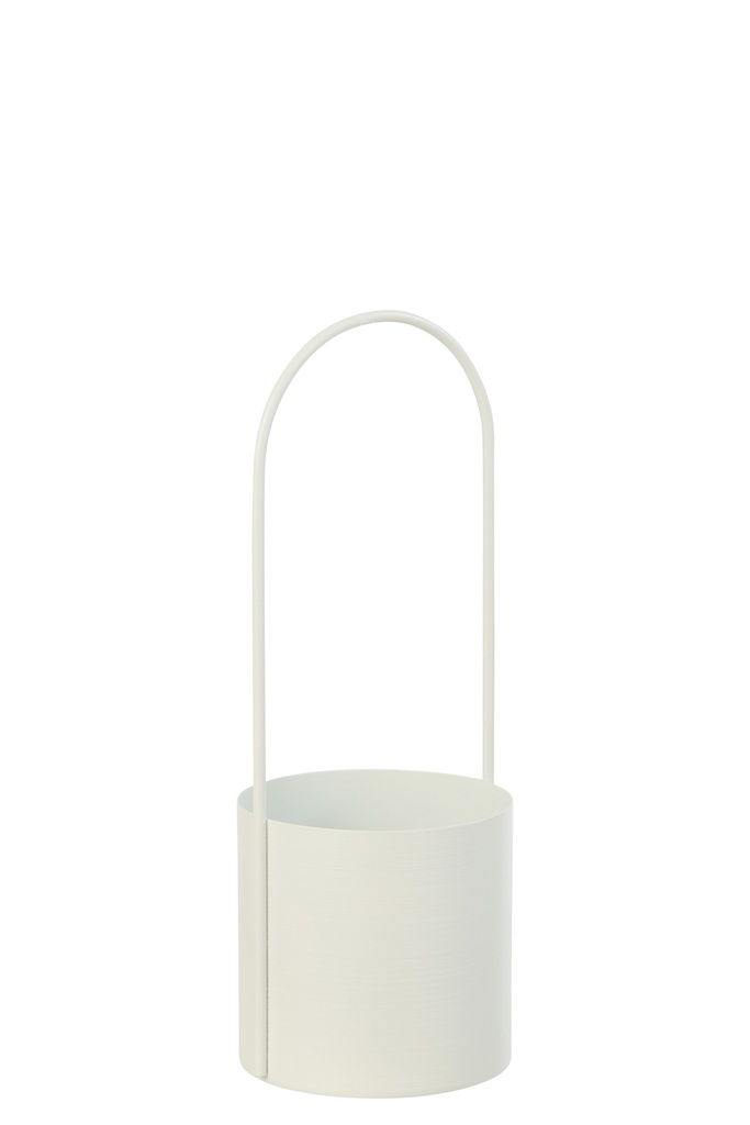 Flowerpot Iron White Medium