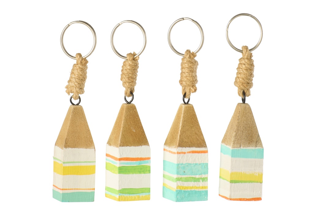 Keychain House Paulownia Wood Multi