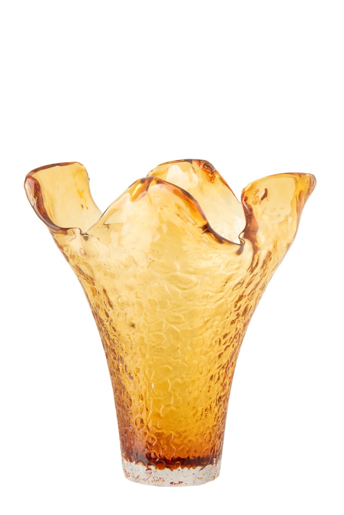 Vase Irregular Glass Caramel Large