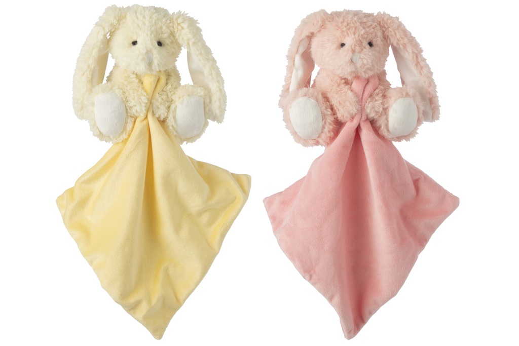 Rabbit Doudou Polyester Pink/Yellow Assortment