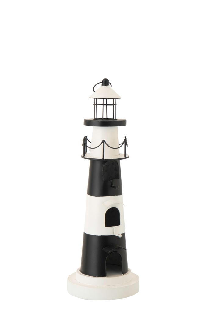 Birdhouse Lighthouse Iron Black/White