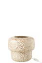 Table Lamp Mosaic Glass Beige/White