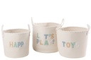 Set Of 3 Basket Kids Cotton