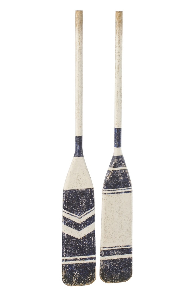 Paddle Patterns Paulownia Wood Blue/White
