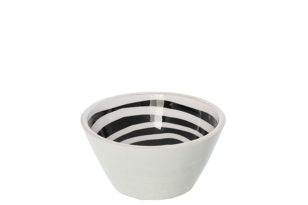 Bowl Mango Wood Black/White Medium