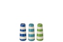 Vase Striped Porcelain Green/Blue Small
