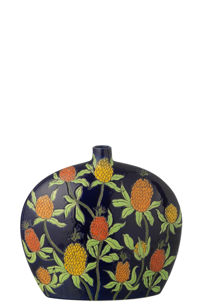 Vase Pineapple Porcelain Multicolored Medium