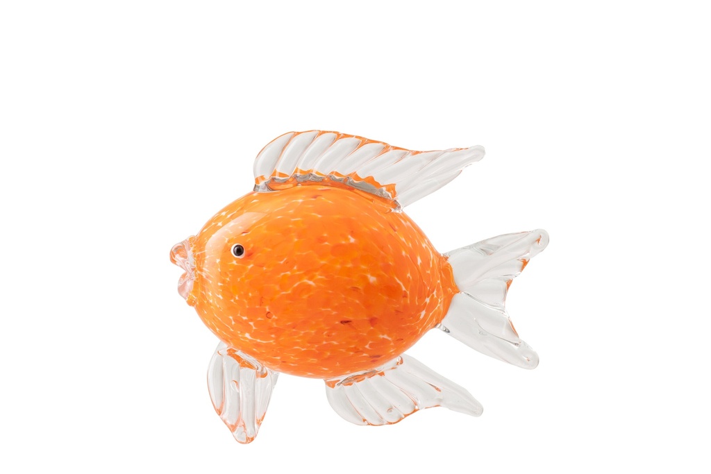 Paperweight Fish Glass Orange