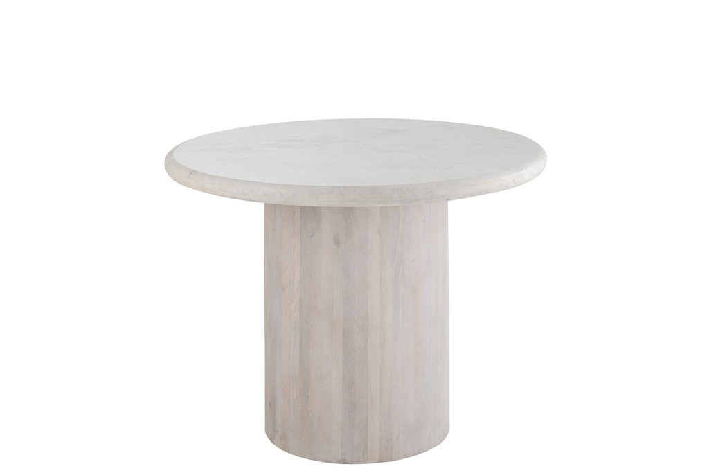 Dining Table Round Marble Off-White