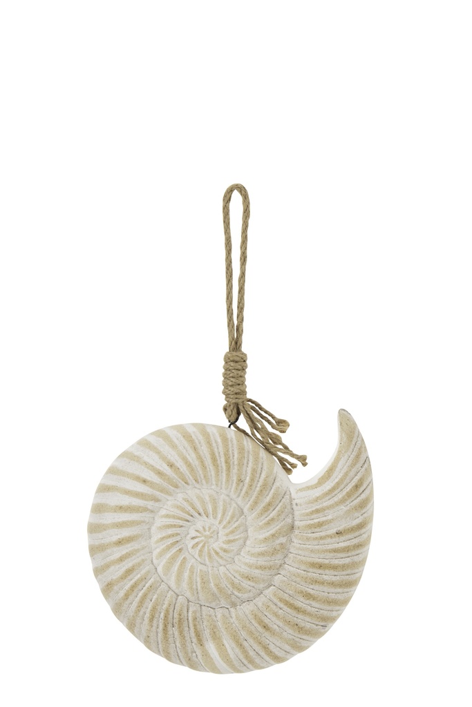 Hanger Shell Whitewash MDF/Rope Natural