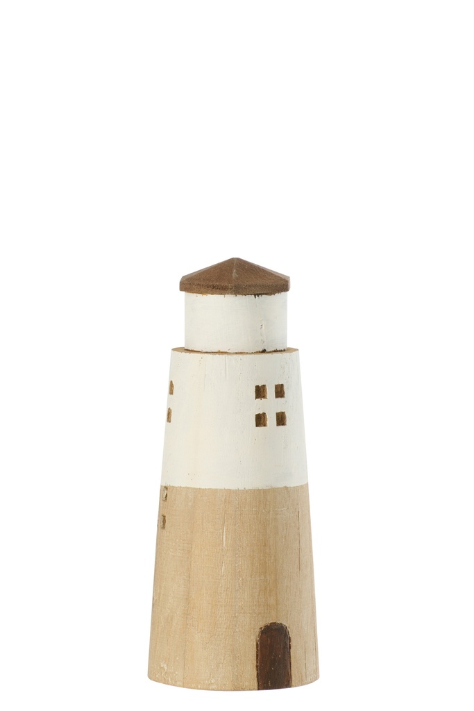 Lighthouse Paulownia Wood Natural/White Small