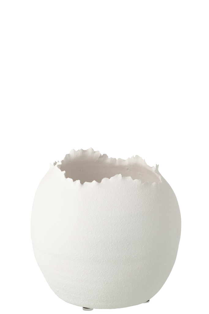 Flowerpot Irregular Clay White Large