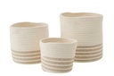 Set Of 3 Basket Striped Polyester