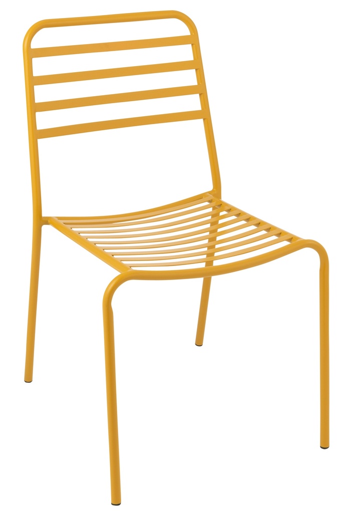 Garden Chair Striped Metal Ocher
