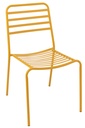 Garden Chair Striped Metal Ocher