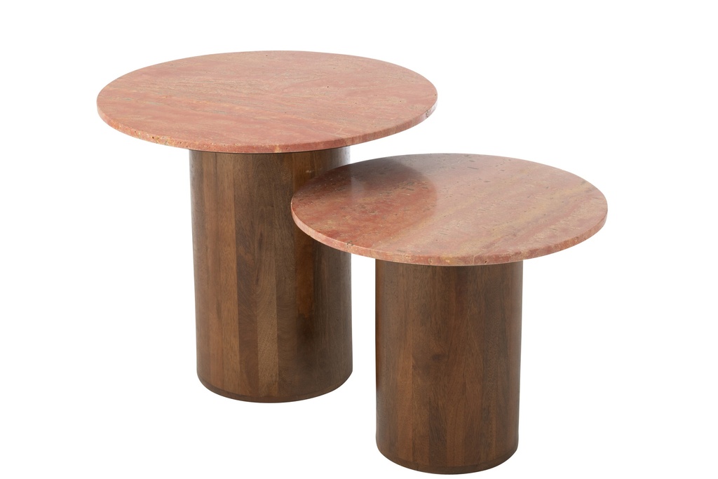 Set Of 2 Side Table Round