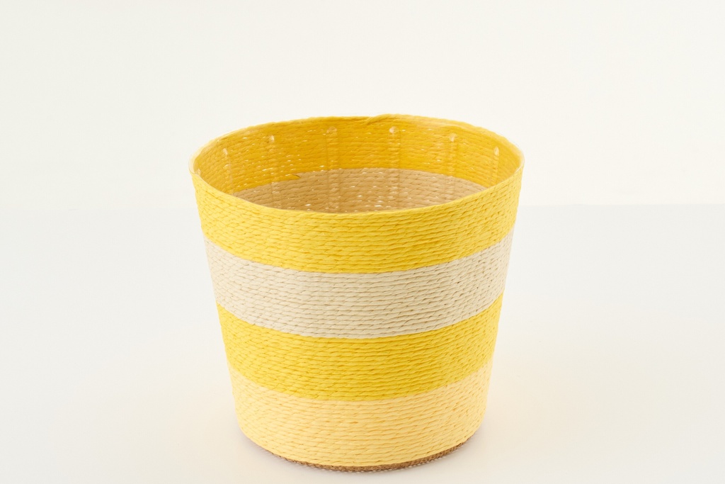 Flowerpot Striped Paper Yellow/Natural Large