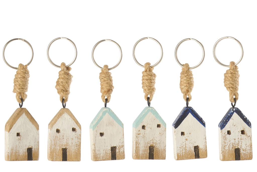 Keychain House Paulownia Wood Multi