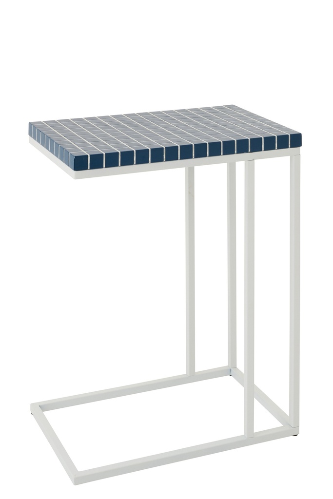 Side Table Rectangle Checkered Iron