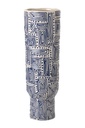 Vase Pattern Ceramic Off-White/Blue Large