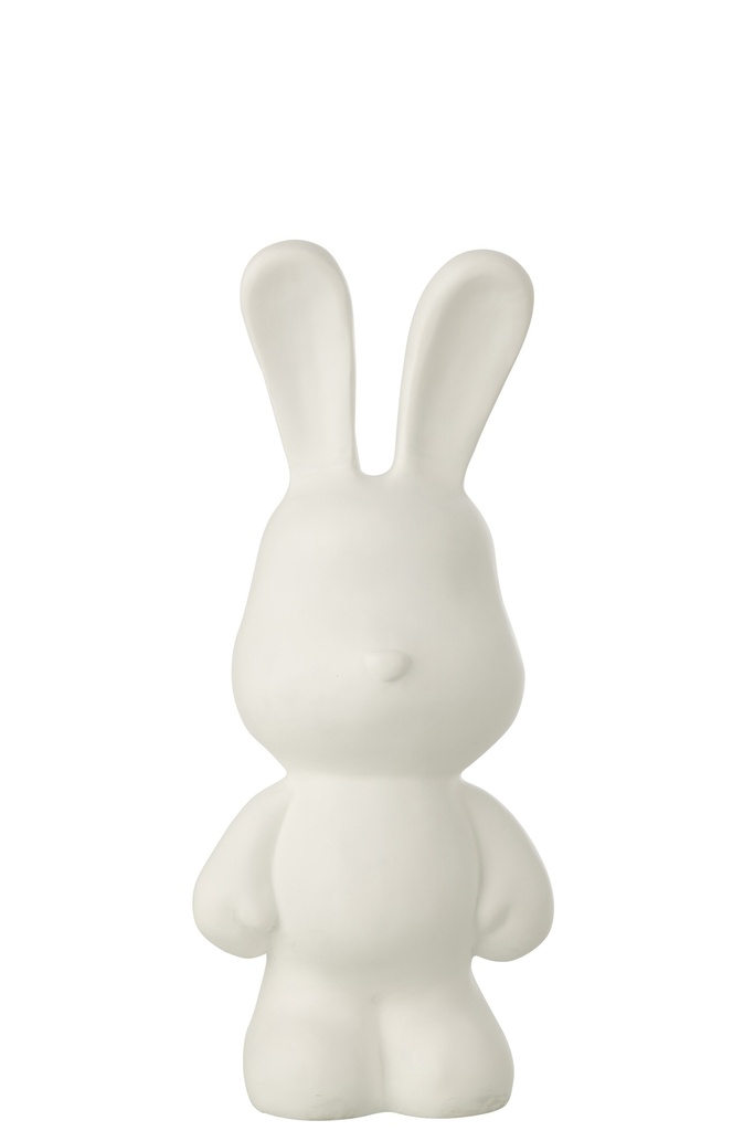 Rabbit Eddy Polyresin White Medium