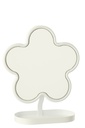 Table Mirror Flower Iron White