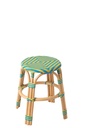 Stool Geo Rattan Yellow/Azure Blue