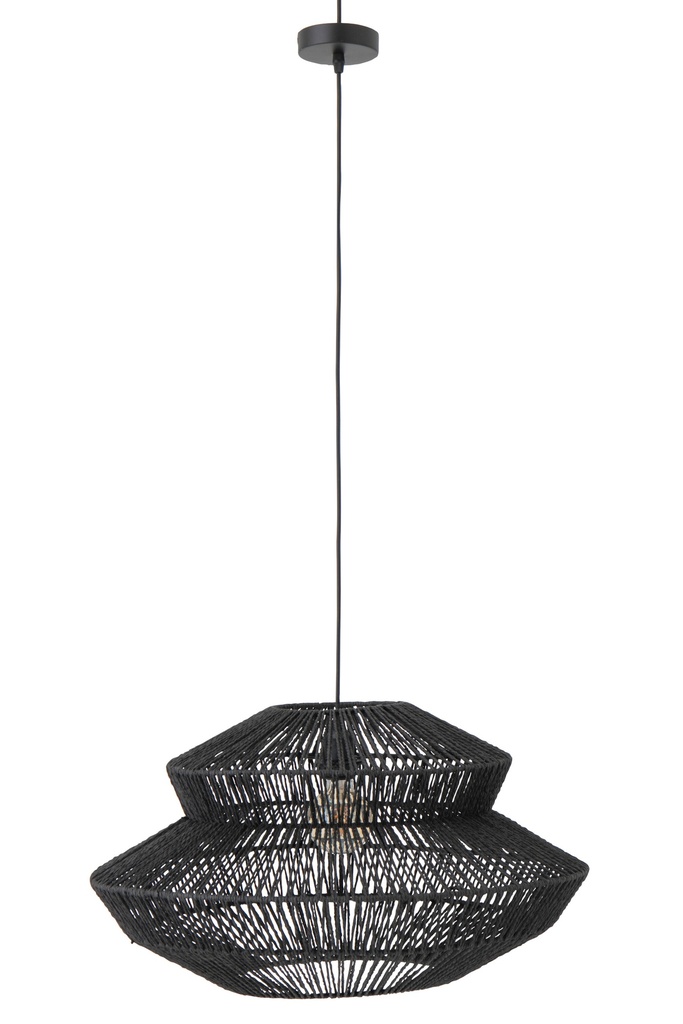 Ceiling Lamp Rope Metal Black