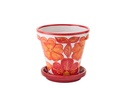 Flowerpot Ceramic Orange/White Medium