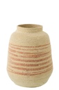 Basket Striped Seagrass Natural/Dark Orange