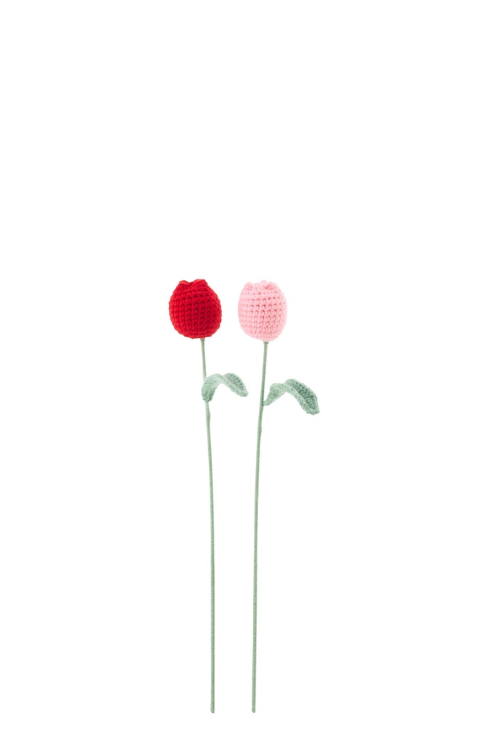 Tulip Crochet Polyester Light Pink/Red