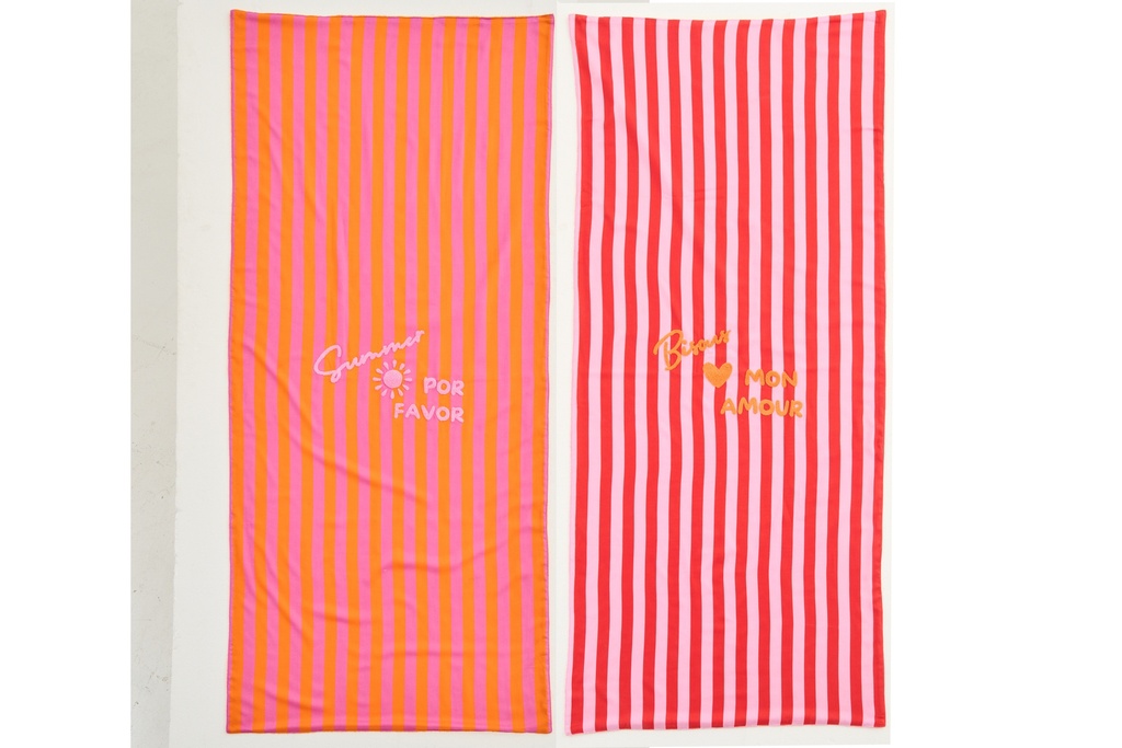Beach Towel Summer/Bisous Striped Cotton