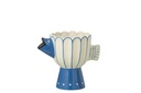 Vase Fish Dots Dolomite Blue/White