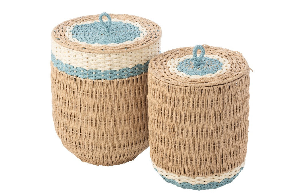Set Of 2 Basket With Lid