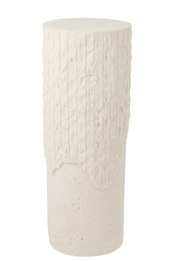 Pedestal Rocky Relief Polyresin White