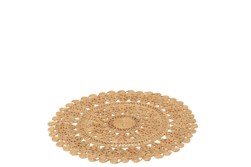 Rug Oriental Round Jute Natural