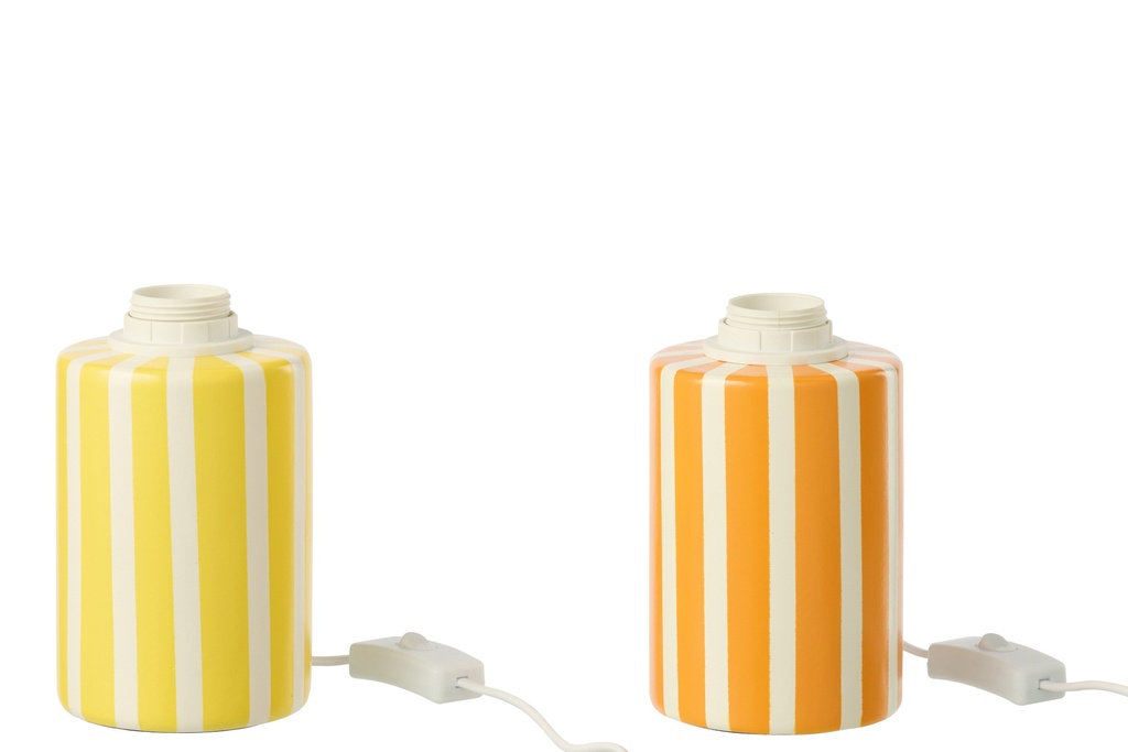 Table Lamp Round Striped Ceramic
