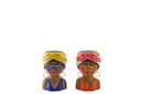 Flowerpot Lady Striped Ceramic Multicolored