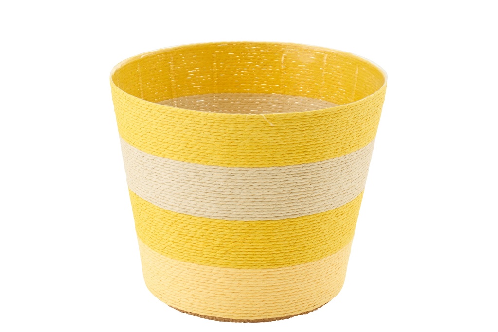 Flowerpot Striped Paper Yellow/Natural Extra