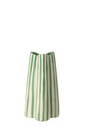 Vase Striped Ceramic Off-White/Green Small