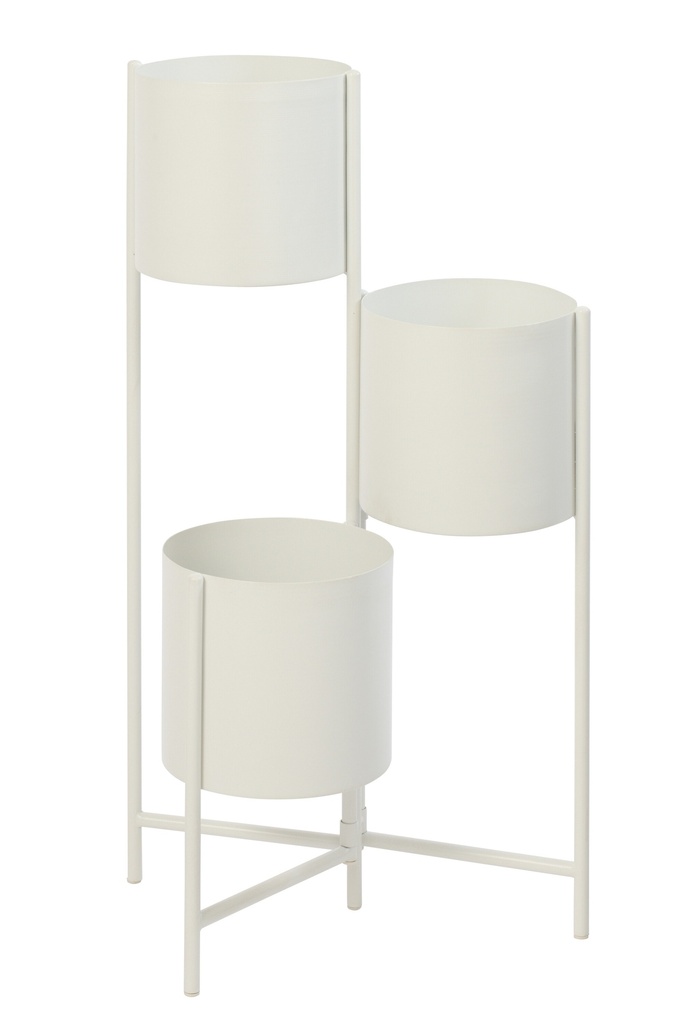 Flowerpot 3 Pots Iron White