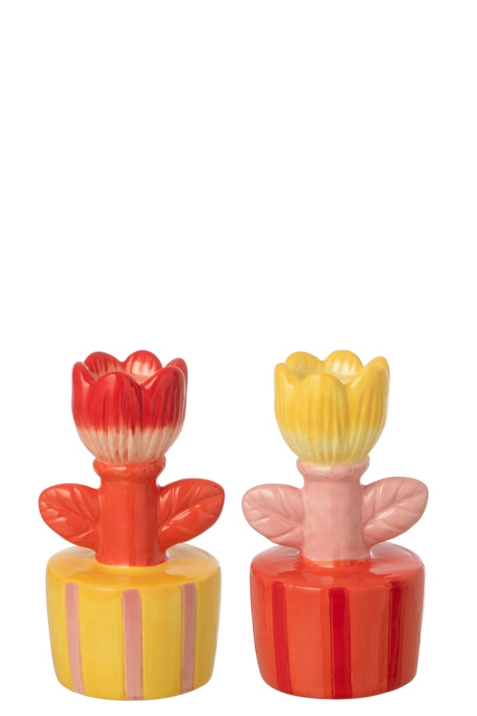 Candle Holder On Base Flower